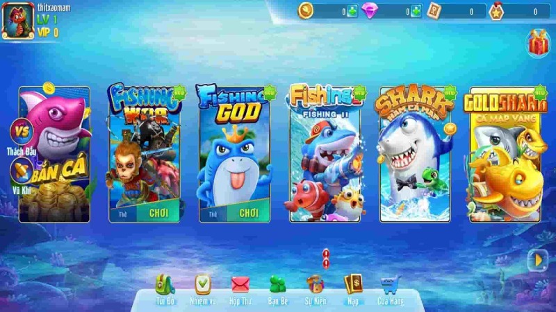 Game thủ sử dụng tiền thưởng vào trò chơi bắn cá